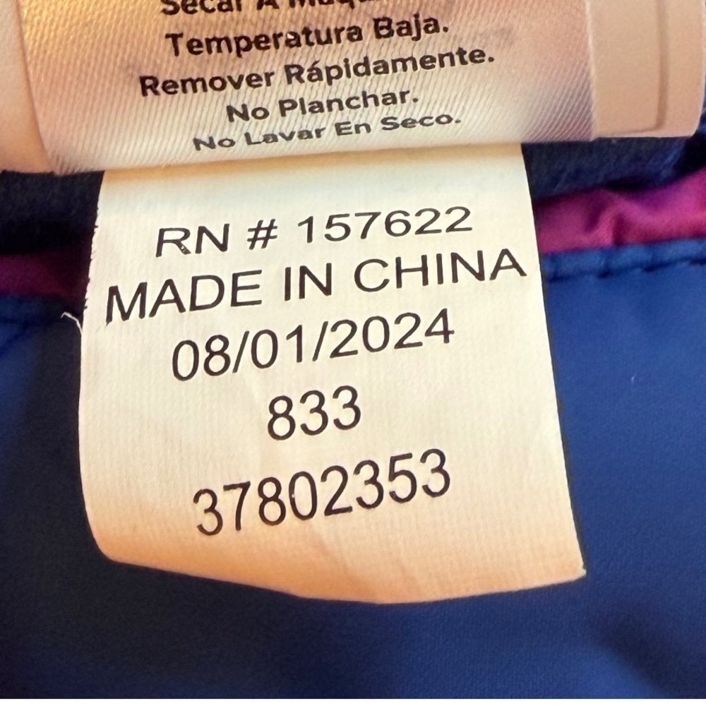 Eddie Bauer Kids Reversible Puffer Jacket Pink Blue Fleece Lined Hooded M 10/12 - Picture 4 of 9